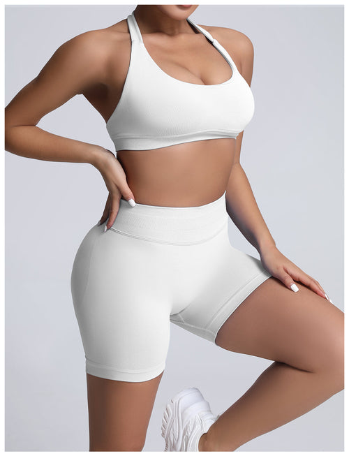 Misharen Women's High Waist Gym Shorts, Seamless Design, Spandex/Nylon