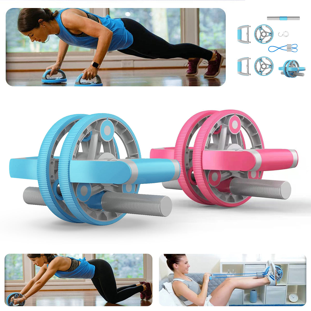 Ab Wheel & Resistance Trainer Set